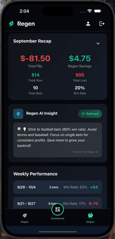 Regen app summary
